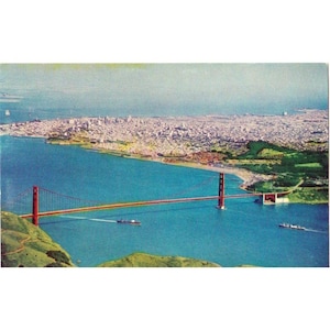 Cartão postal Golden Gate Bridge, São Francisco, Califórnia Vintage Chrome Unposted 1939-1970s