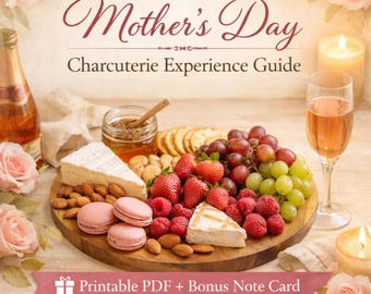 Guía de charcutería para el Día de la Madre (PDF imprimible) + Tarjeta de felicitación adicional