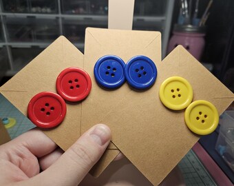 Brincos de botão estilo Clowncore/Kidcore, 2,5 cm de diâmetro