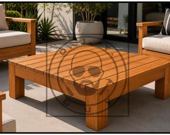 Mesa de centro moderna para exterior - Guia faça você mesmo (digital)