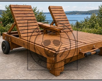 Chaise longue ajustável e resistente para duas pessoas (DIGITAL)