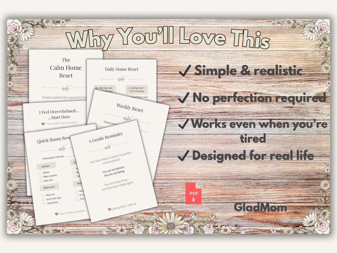 Calm Home Reset System Printable | Daily Weekly Cleaning Routine ...