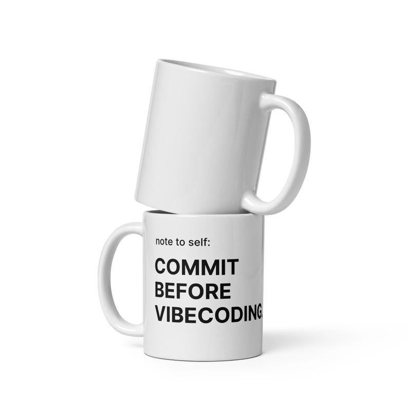 Commit Before Vibecoding Mug | Programmer Gift | Developer Humor Coffee Mug | Coding Joke Cup | Software Engineer Gift