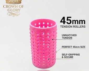 Vintage Tension Hair Rollers - Self-Gripping Curlers - Made in Italy - Suitable for All Hair Types - Roller Set - Wet Set - 45mm (12 pack)