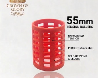 Vintage Tension Hair Rollers - Jumbo Self-Gripping Curlers - Made in Italy - Suitable for All Hair Types - Roller Set - Wet Set-55mm(6 pack)