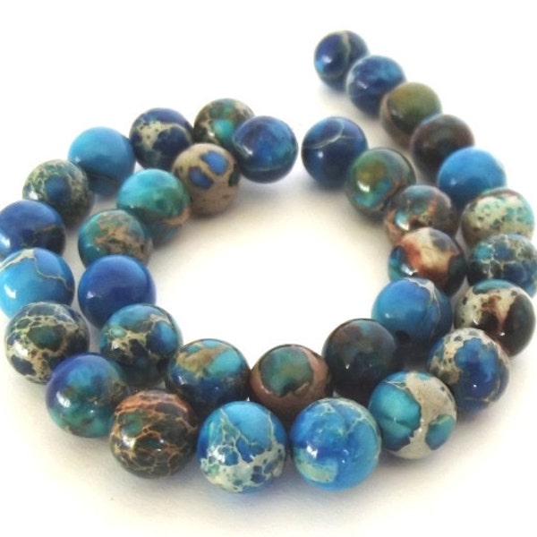 Aqua Terra Jasper Beads, Light Blue, 6mm Round Beads - Half Strand