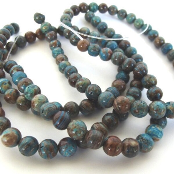 Blue Sky Jasper, 6mm round - 16" Strand