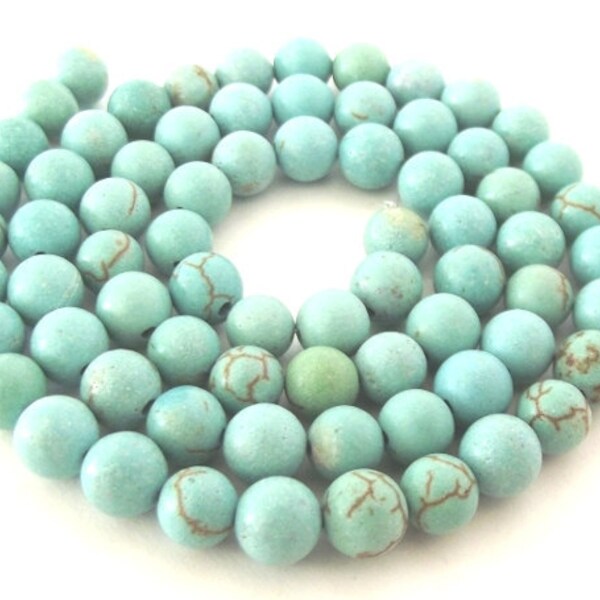 Magnesite Beads, Light Blue, 5-6mm - 15" Strand