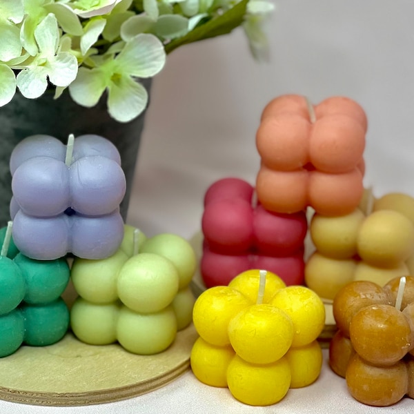 Mini Bubble Candles - Soy Wax, Hand-made, Bubble Candle, Votive