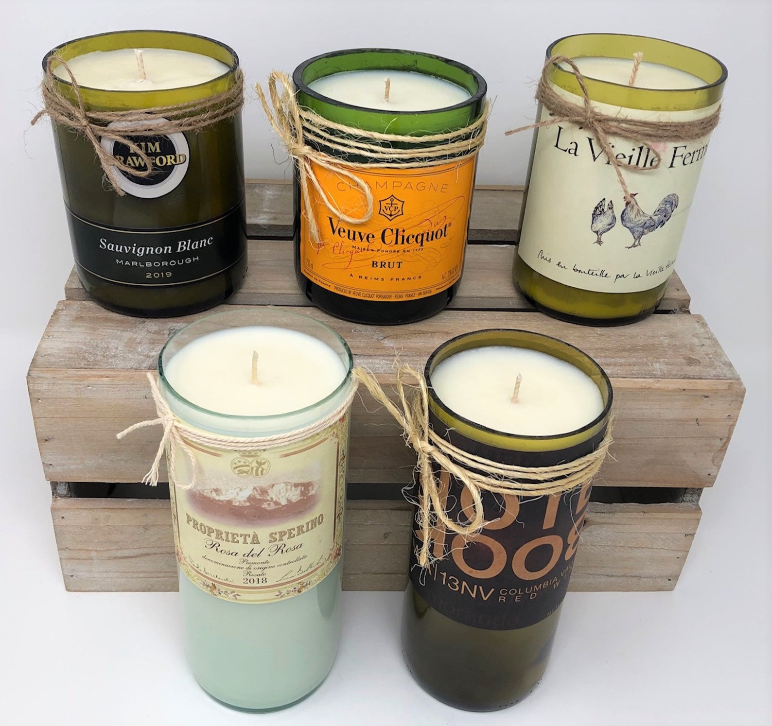 Wine Bottle Candles Spring Collection Hand Cut Hand Poured Etsy