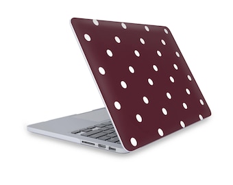 Funda para MacBook/Portátil con estampado de lunares burdeos para MacBook Pro 16, 15, Air 13 y 14.