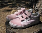 Bubble Gum Pink Velcro Vans Shoes Women's  Sz. 7.5
