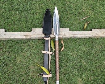 Viking Inspired Spear Wall Decor | Norse Mythology Display Piece | Hand Forged Steel & Wood Handle | Rustic Medieval Gift Idea