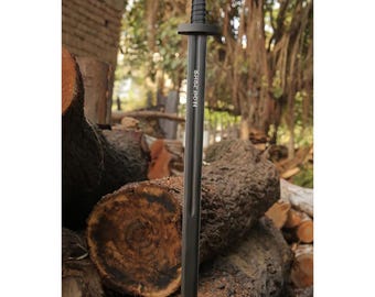 Handmade Viking Style Sword 38 Inch Stainless Steel Blade with Leather Sheath, Medieval Decor Piece, Cosplay Prop, Gift for Him