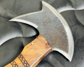 Handmade Walnut Handle Outdoor Tool | Custom Forged Steel Utility Piece with Leather Sheath | Rustic Camping & Bushcraft Gift | Craft Tool