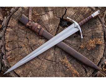 Hand Forged Viking Style Sword Decor 30” | Rosewood Handle Display Piece | Medieval Inspired Collectible with Scabbard | Gift for Him