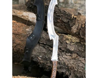 Handmade Egyptian Khopesh 32” Carbon Steel Decorative Blade with Rosewood Handle, Historical Display Piece, Collector Gift