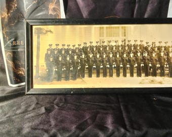 Vintage Military Academy Group Portrait Original Framed Panoramic Photograph