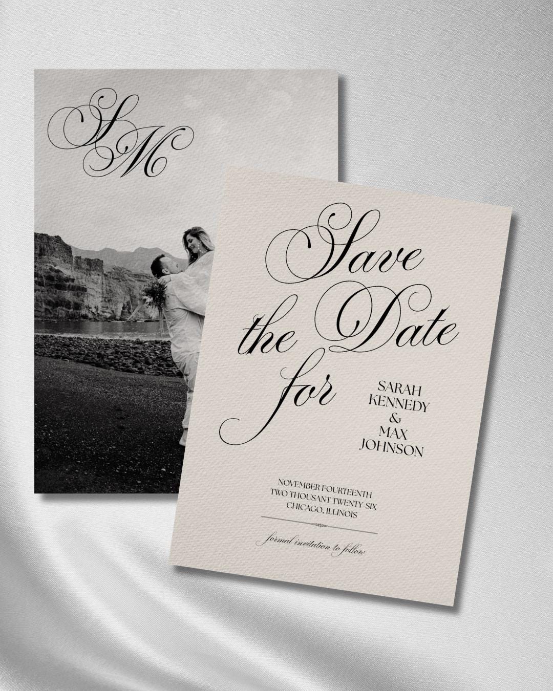 Timeless Elegance Save the Date Card Digital Template - Etsy