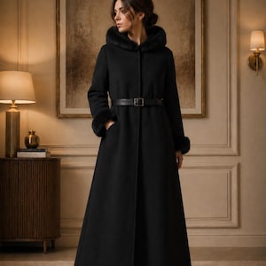 Long Black Winter Coat Women