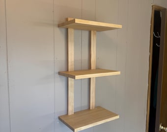 Handcrafted 3 Tier Bathroom Wooden Shelf