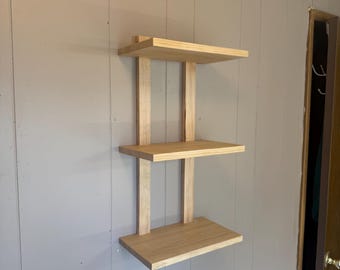 Handcrafted 3 Tier Bathroom Wooden Shelf