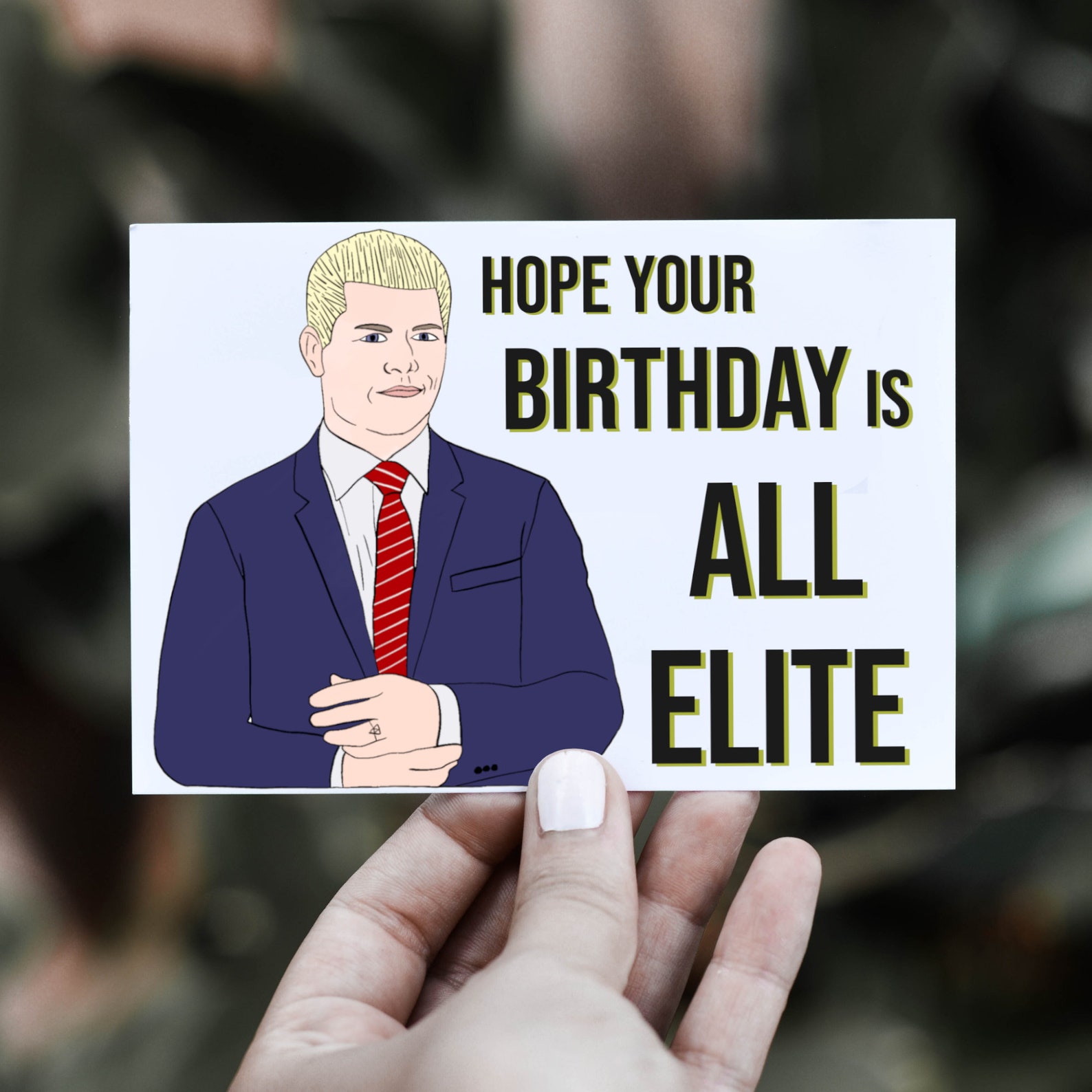 Cody Rhodes Greeting Card Birthday AEW All Elite Etsy