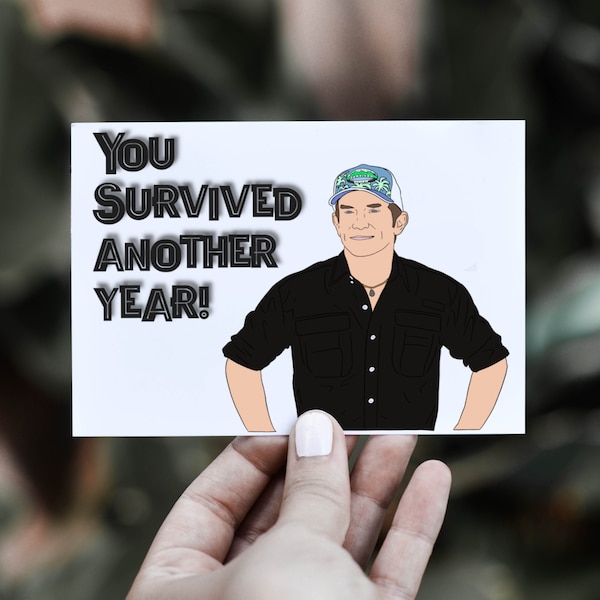 Survivor Greeting Card || Jeff Probst || Reality TV || CBS || Happy Birthday || Handmade || Small Batch || Fan Art || Nostalgia || Island
