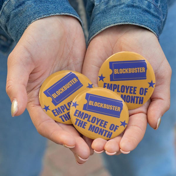 Blockbuster Employee of the Month Button