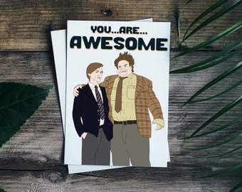 Tommy Boy Greeting Card || 90s || Chris Farley || Comedy || Movies || Childhood || Awesome || David Spade || Handmade || Funny