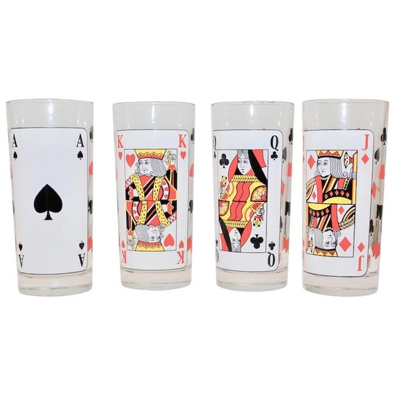 Set Of 4 Italy Made Playing Card King Queen Joker Ace Poker Etsy