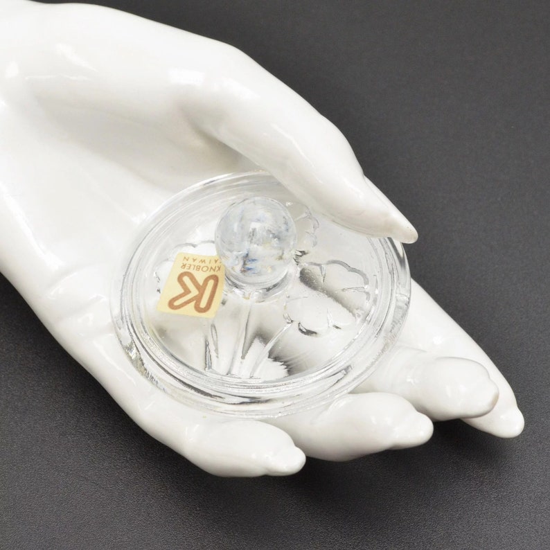 Soap Crafts Stamp in Original Box Vienna Glass Knobler Figural Flower Clear Glass Cookie