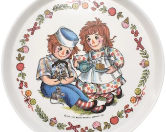 Vintage Oneida Deluxe Raggedy Ann & Andy Tea Time Sweets Melamine Plate
