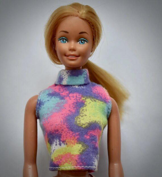 Vintage 1980s Barbie Doll Fashions Colorful Psychedelic Sleeveless