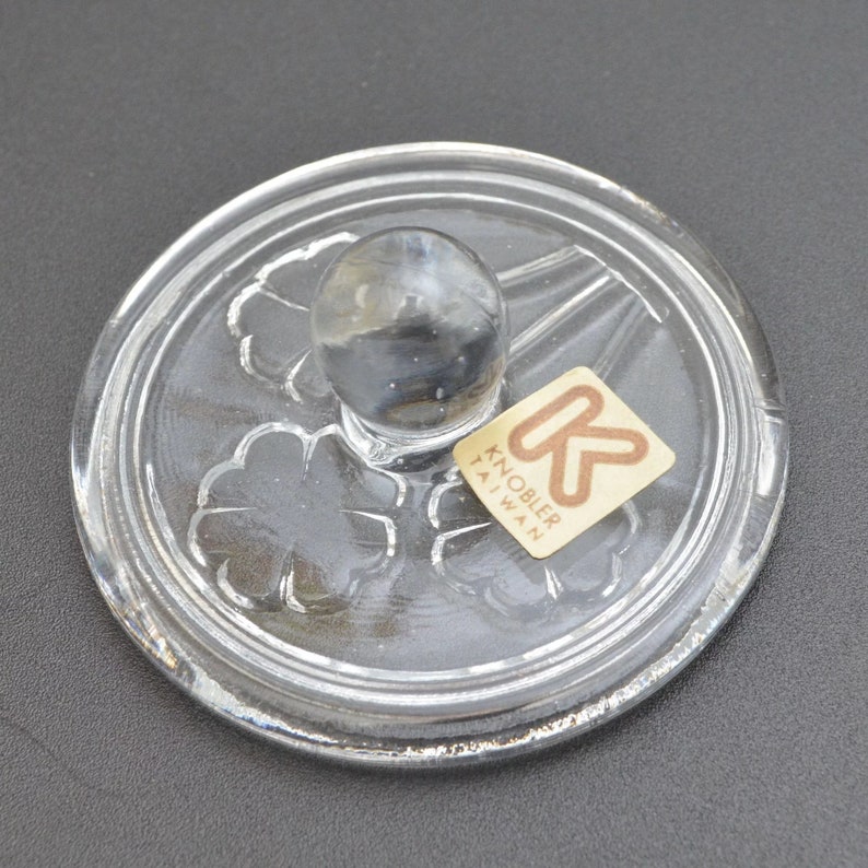 Soap Crafts Stamp in Original Box Vienna Glass Knobler Figural Flower Clear Glass Cookie