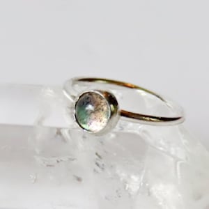 labradorite cartilage ring sterling silver, cartilage ring in 22 gauge, 20 gauge, 18 gauge, 16 gauge, crystal cartilage ring in 6mm, 7mm, 8m