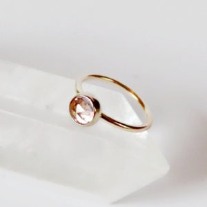 rose quartz nose hoop gold filled, small nose ring in 22 gauge, 20 gauge, 18 gauge, gemstone crystal nose ring in 6mm, 7mm, 8mm, 9mm, 10