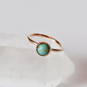 turquoise helix ring gold filled, small cartilage ring in 22 gauge, 20 gauge, 18 gauge, 16 gauge, crystal cartilage ring in 6mm, 7mm, 8mm