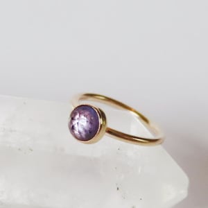 iolite nose hoop gold filled, small nose ring in 22 gauge, 20 gauge, 18 gauge, gemstone crystal nose ring in 6mm, 7mm, 8mm, 9mm, 10