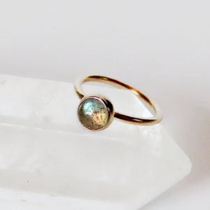 labradorite cartilage hoop in gold filled, small helix ring in 22 gauge, 20 gauge, 18 gauge, or 16 gauge, gemstone helix piercing