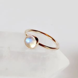 moonstone nose ring gold filled, small nose hoop in 22 gauge, 20 gauge, 18 gauge, crystal nose ring in 6mm, 7mm, 8mm, 9mm, 10mm