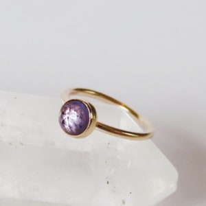 Anillo de hélice de iolita relleno de oro, anillo de cartílago pequeño en calibre 22, calibre 20, calibre 18, calibre 16, anillo de cartílago de cristal en 6 mm, 7 mm, 8 mm