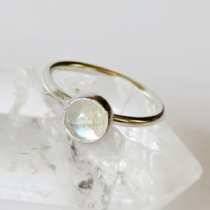 moonstone nose ring, sterling silver nose hoop ring, dainty nose ring, tiny nose ring, 20 gauge nose ring, 22 gauge nose ring, 6mm 8mm 10mm