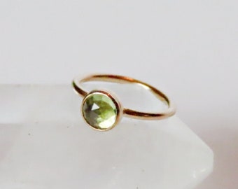 peridot helix ring gold filled, small cartilage ring in 22 gauge, 20 gauge, 18 gauge, 16 gauge, crystal cartilage ring in 6mm, 7mm, 8mm