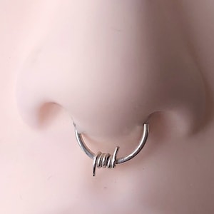 Barbed wire septum ring shop