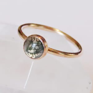 Moss agate Helix earring, gold filled cartilage hoop, forward helix piercing, rook piercing, available in 22, 20, 18, and 16 gauge