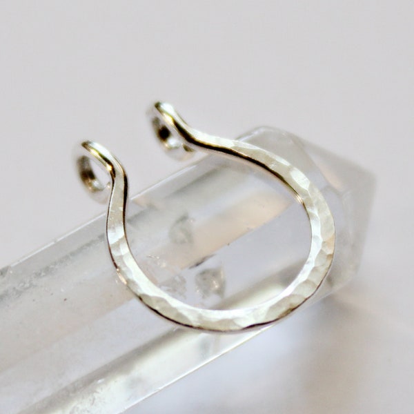 Fake septum ring, faux nose ring, sterling silver clip on septum hoop, fake septum jewelry, no piercing required septum, fake nose hoop