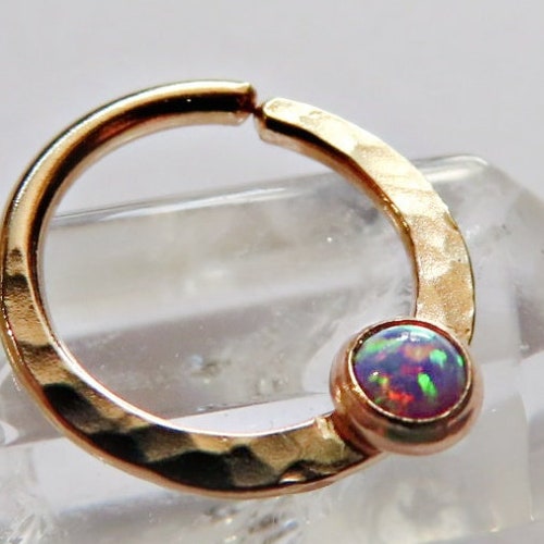 Puple Opal Daith Ring Gold Filled Daith Piercing Daith Hoop | Etsy