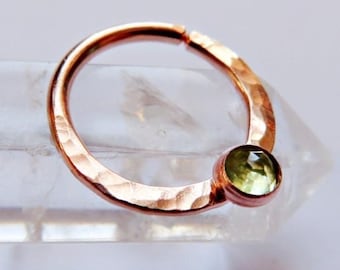 peridot septum ring,  rose gold filled septum ring, 8mm gold septum ring, 10mm gold septum ring, 20 gauge opal septum ring, 16 gauge septum