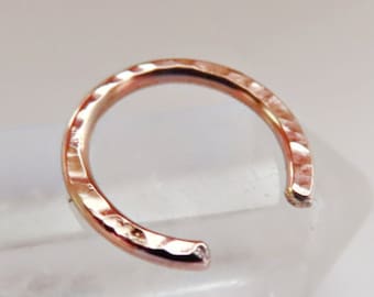 horseshoe septum ring rose gold filled, 8mm gold septum ring, 10mm gold septum ring, 20 gauge gold septum ring, 18 gauge gold filled septum